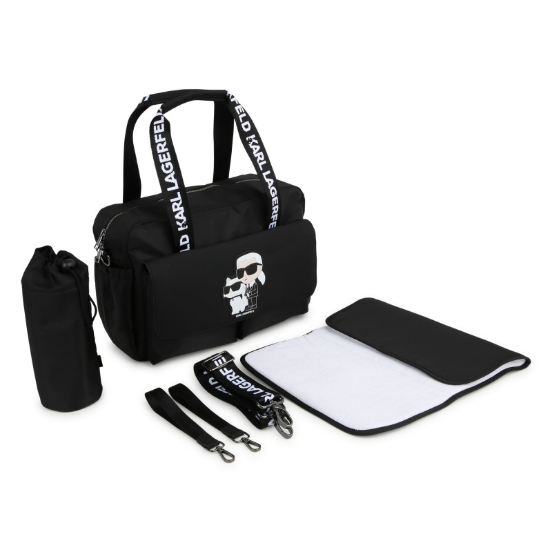 KARL LAGERFELD KIDS Changing bag with mat baby black Kids around