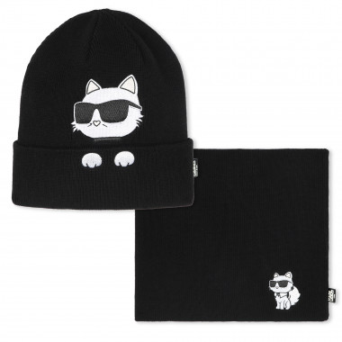 Hat and neck warmer set KARL LAGERFELD KIDS for GIRL