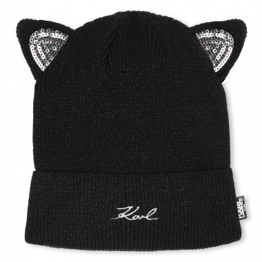 Knitted hat with sequins KARL LAGERFELD KIDS for GIRL