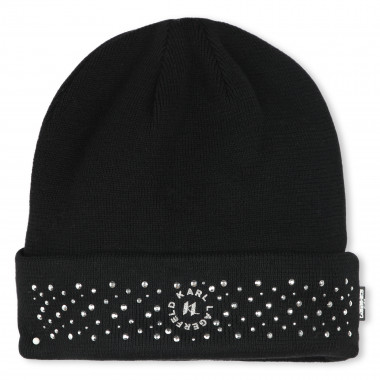 Bonnet en tricot avec strass KARL LAGERFELD KIDS pour FILLE