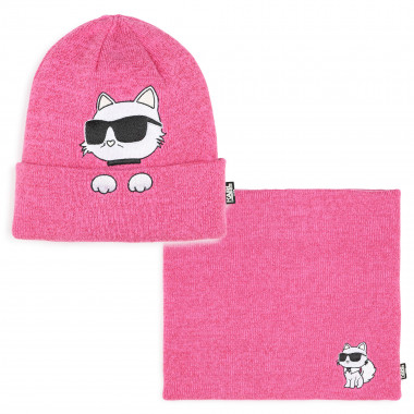 Hat and cowl set KARL LAGERFELD KIDS for GIRL