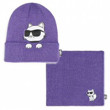 Hat and cowl set KARL LAGERFELD KIDS for GIRL