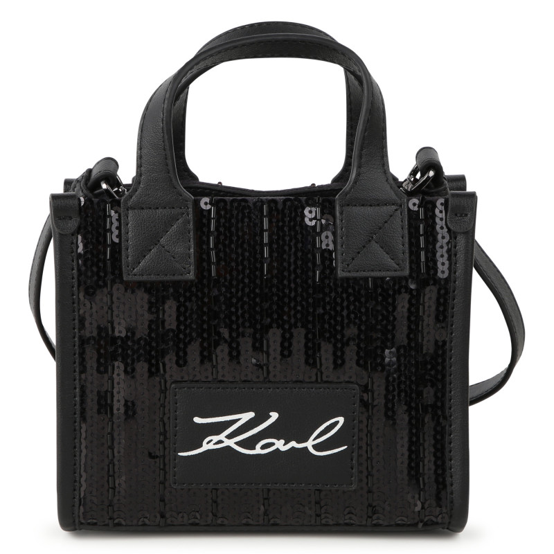 KARL LAGERFELD KIDS Handbag with shoulder strap girl black Kids around