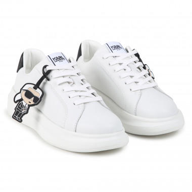 Leren sneakers met veters KARL LAGERFELD KIDS Voor