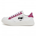 Basket en cuir à lacets KARL LAGERFELD KIDS pour FILLE