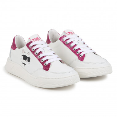 Sapatilhas em pele KARL LAGERFELD KIDS para RAPARIGA