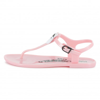 Sandales à boucles avec badge KARL LAGERFELD KIDS pour FILLE