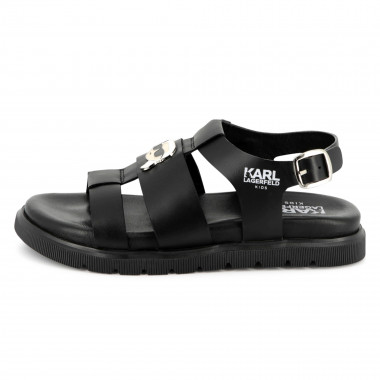 Sandales en cuir avec boucle KARL LAGERFELD KIDS pour FILLE