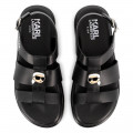 Buckled leather sandals KARL LAGERFELD KIDS for GIRL