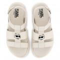 Buckled leather sandals KARL LAGERFELD KIDS for GIRL
