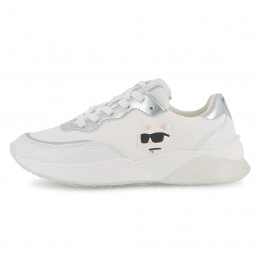 Baskets à lacets avec badge KARL LAGERFELD KIDS pour FILLE