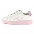 Lace-up leather trainers KARL LAGERFELD KIDS for GIRL