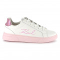 Lace-up leather trainers KARL LAGERFELD KIDS for GIRL
