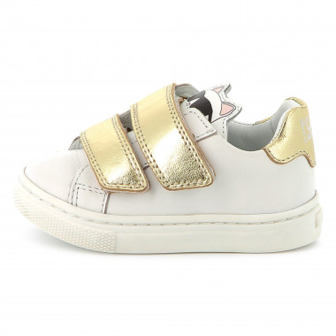 Baskets en cuir à scratch KARL LAGERFELD KIDS pour FILLE