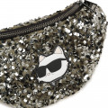 Bolsa de cintura ajustável com lantejoulas KARL LAGERFELD KIDS para RAPARIGA
