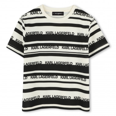 T-shirt à manches courtes rayé KARL LAGERFELD KIDS pour GARCON
