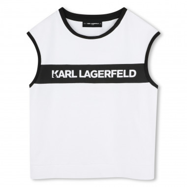 T-shirt sans manche à imprimé KARL LAGERFELD KIDS pour FILLE