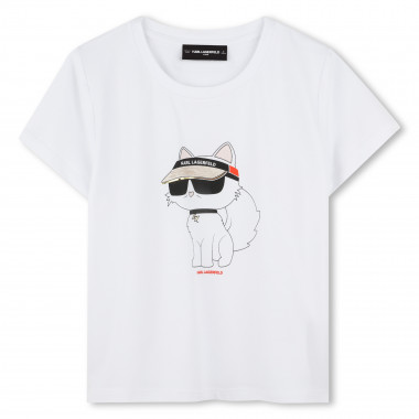T-shirt avec imprimé placé KARL LAGERFELD KIDS pour FILLE