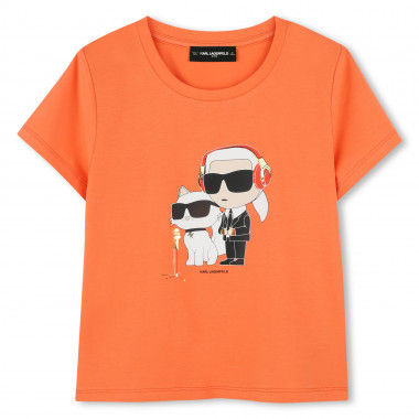 T-shirt avec imprimé placé KARL LAGERFELD KIDS pour FILLE