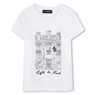 T-shirt avec imprimé placé KARL LAGERFELD KIDS pour FILLE