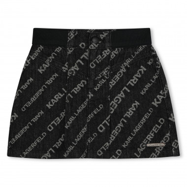 Short flared denim skirt KARL LAGERFELD KIDS for GIRL