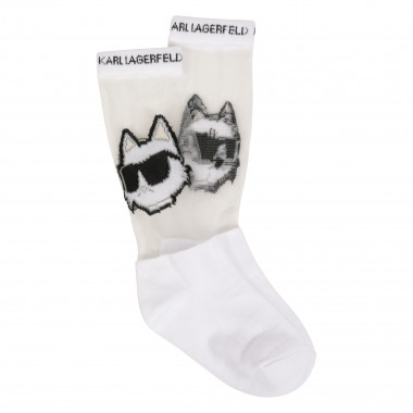 Chaussettes avec motif ajouré KARL LAGERFELD KIDS pour FILLE