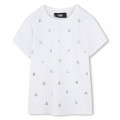 T-shirt with diamantés KARL LAGERFELD KIDS for GIRL