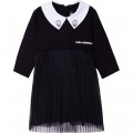 Dual-material long-sleeved dress KARL LAGERFELD KIDS for GIRL
