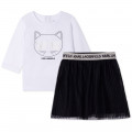 Dual-material T-shirt and skirt KARL LAGERFELD KIDS for GIRL