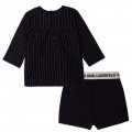 Milano-knit blouse and shorts KARL LAGERFELD KIDS for GIRL