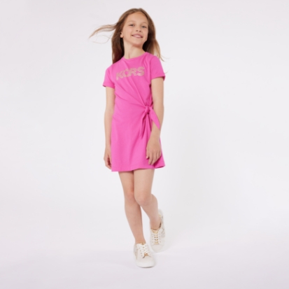 Vestido rosa con logo Michael Kors para niña