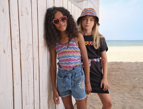 Kleid Rock und T-Shirt mit bunten Streifen für Kinder von der Marke Sonia Rykiel 