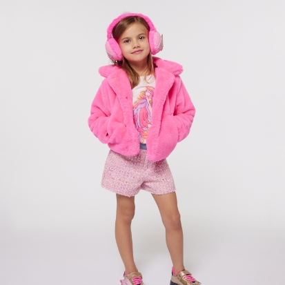 manteau rose en fourrure pour enfant fille de la marque BIllieblush