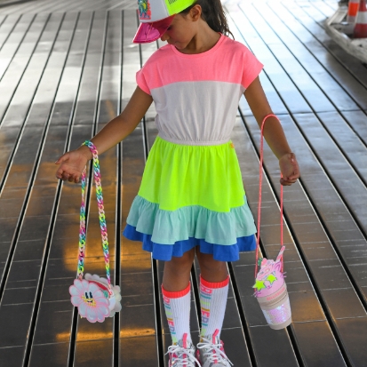 abito a righe multicolore per bambina di Billieblush