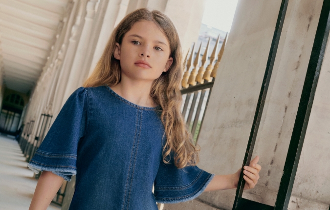 robe en denim pour enfants de la marque luxe Chloé