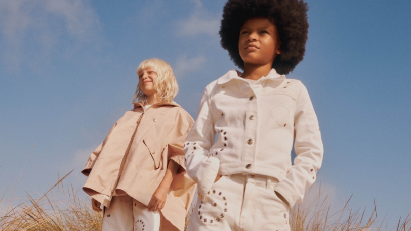 powder pink denim jacket for girls by luxury brand Chloé