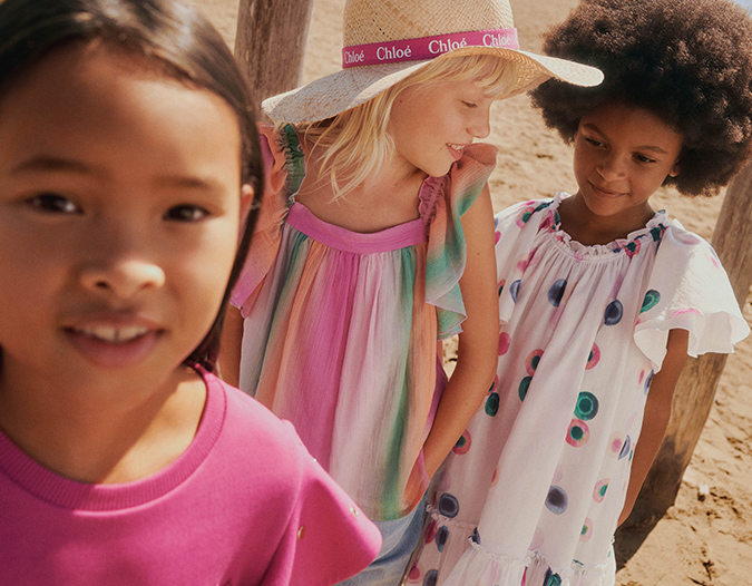 dress and t-shirt for girls by luxury brand Chloé