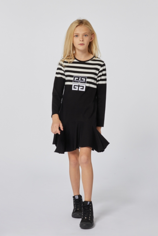 robe à rayures noir et blanc pour enfants de la marque luxe Givenchy