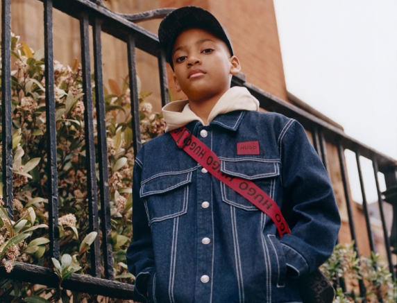 veste en jean à capuche pour enfants de la marque hugo boss