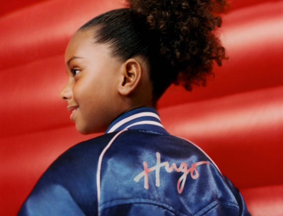 Bomberjacke mit Logo für Kinder Mädchen von der Marke hugo