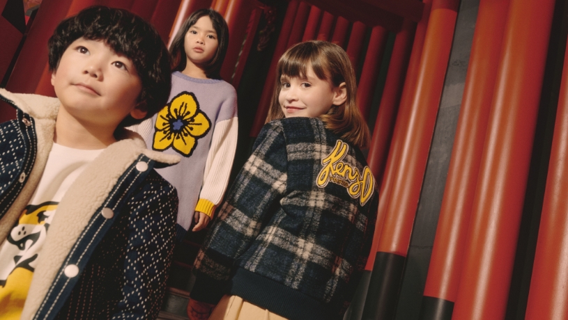 manteau et teddy à carreaux pour enfants de la marque luxe Kenzo kids