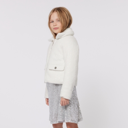 manteau blanc polaire pour enfants de la marque Michael Kors