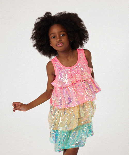 robe à paillettes arc en ciel coloré pour enfant fille marque Billieblush