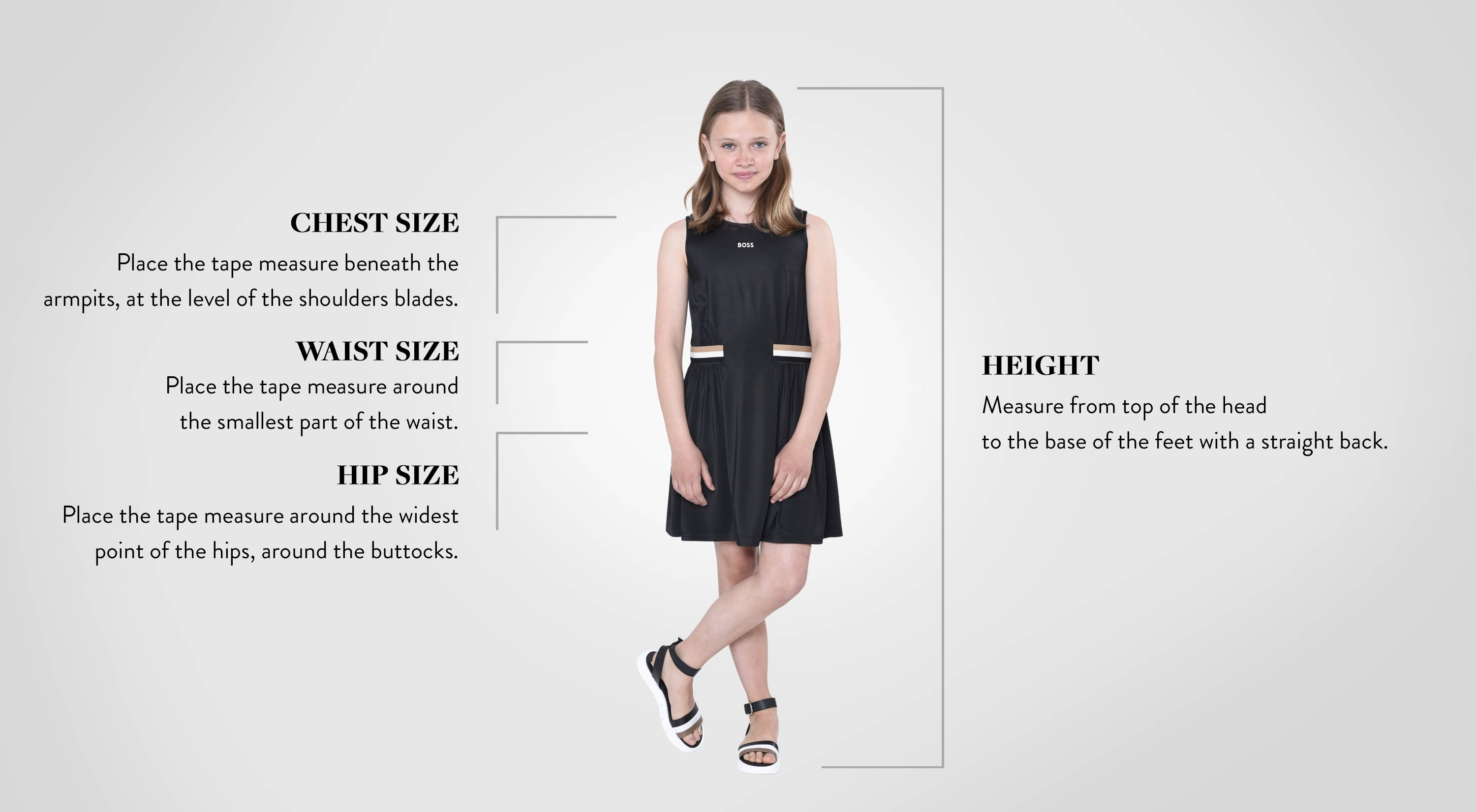 en girl pe23 size guide how to measure ready to wear hugo boss fashion childrenswear kids around