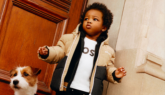 Premium brand children's down jackets on Kids Around