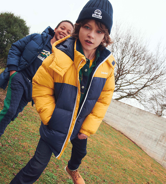 timberland jacket and beanie for boys