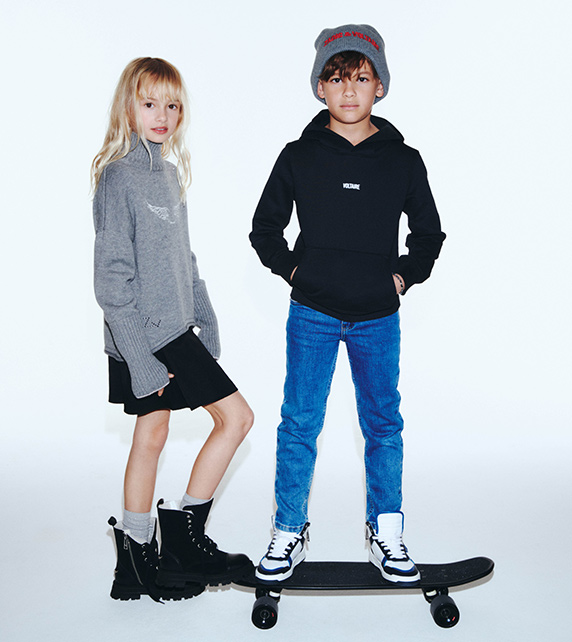 ZADIG VOLTAIRE Veste en jean coton garcon bleu Kids around