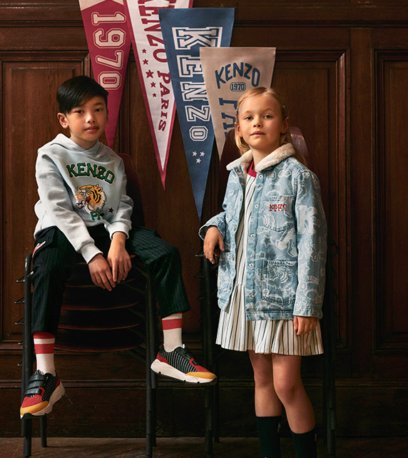 sweatshirt jas en back-to-school outfit voor kinderen Kenzo Kids meisje jongen