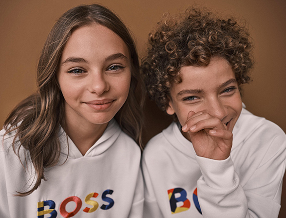 sweat-shirt à capuche de la marque Hugo Boss kids pour enfant fille et garçon