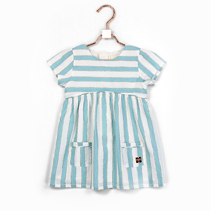 white and green striped dress from Carrément Beau for baby